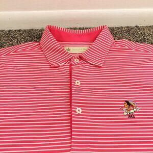 Donald Ross Men's Striped Polo Shirt - Vibrant Pink